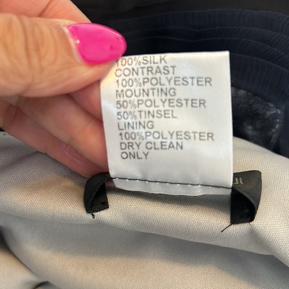 Tadashi Shoji Navy/Black Mesh Sequin One Shoulder Dress - Picture 11 of 12